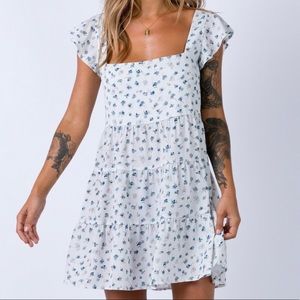 Princess Polly White Floral Square Neck Mini Dress - 4